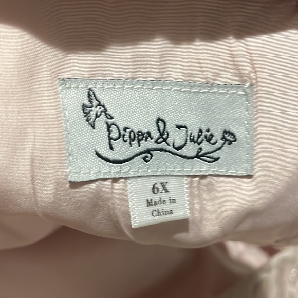 Pippa & Julie 6x pink gold floral brocade dress nwt dressy fancy shimmer - Picture 10 of 12